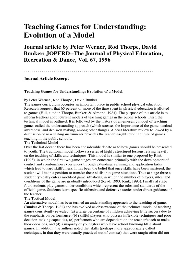 tgfu literature review tgfu literature review